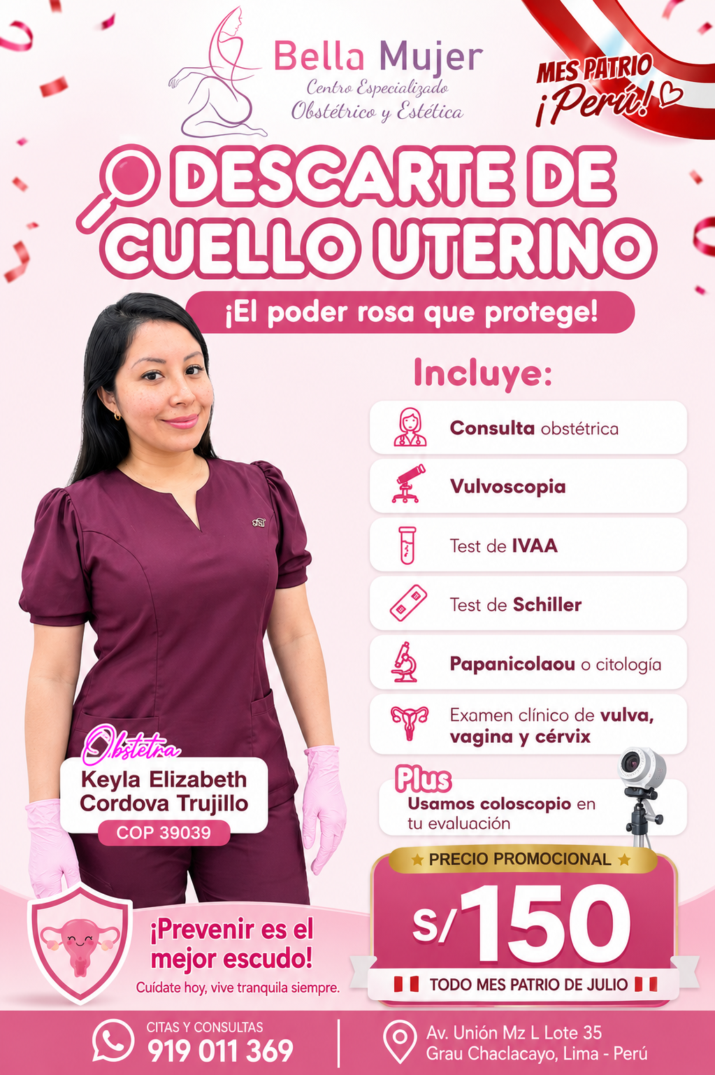 Descarte de cuello uterino — S/ 150