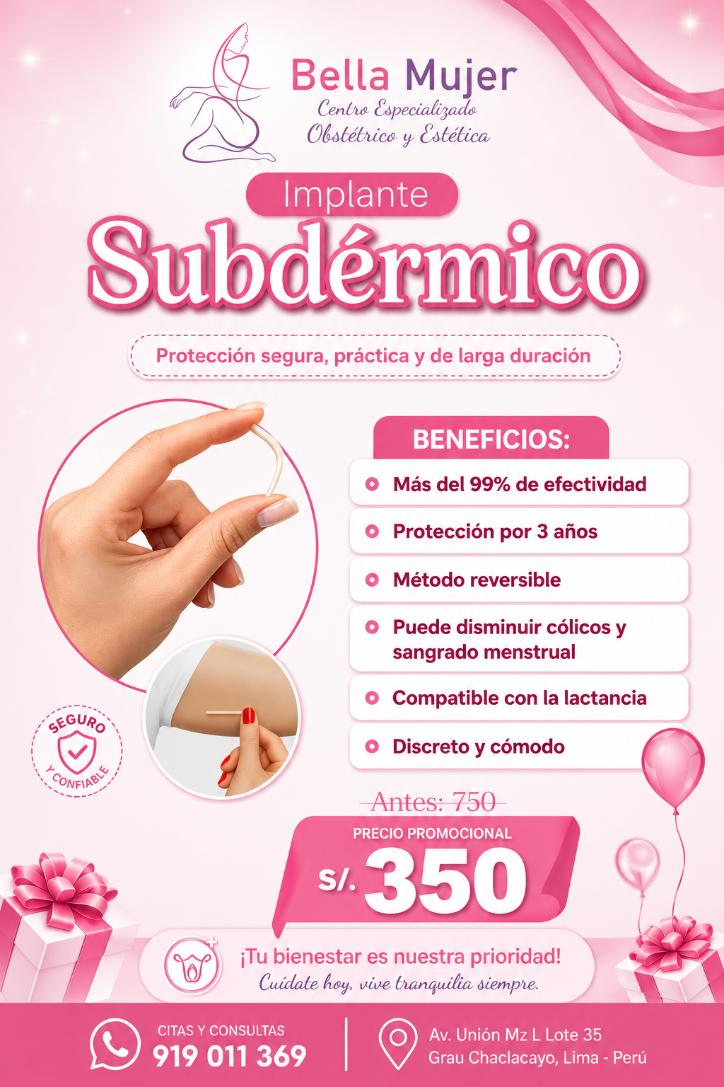 Implante subdérmico — S/ 350