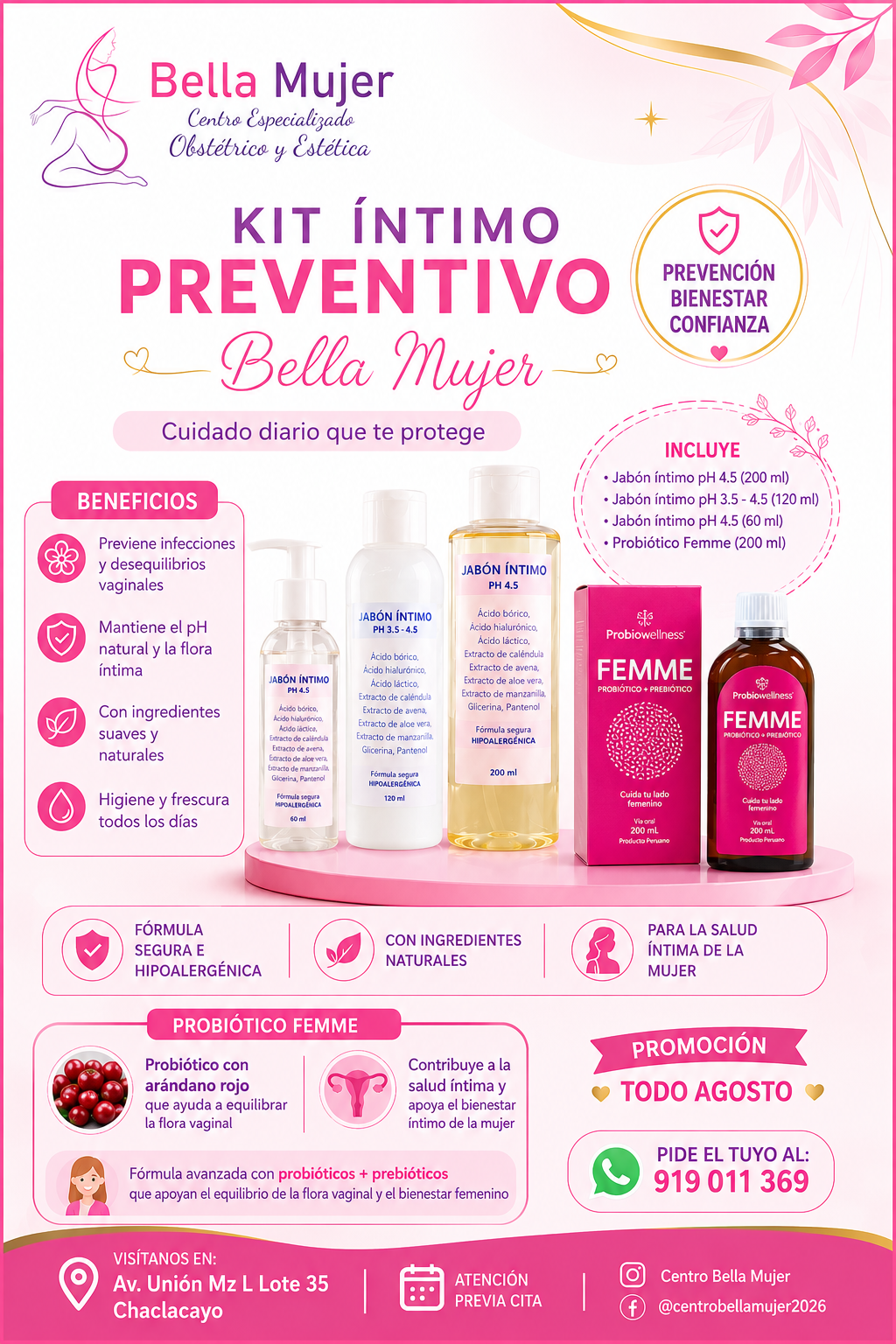 Kit Íntimo Preventivo Bella Mujer — S/ 99 todo agosto